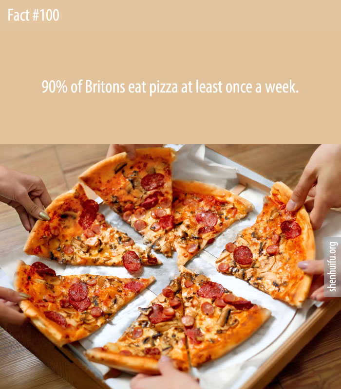 90% of Britons eat pizza at least once a week.
