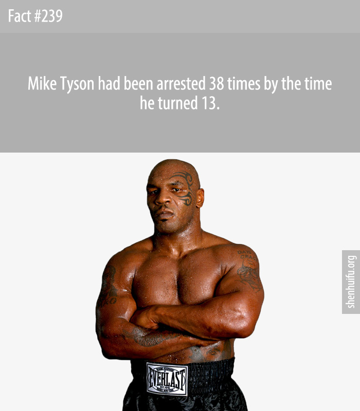 Mike Tyson had been arrested 38 times by the time he turned 13.