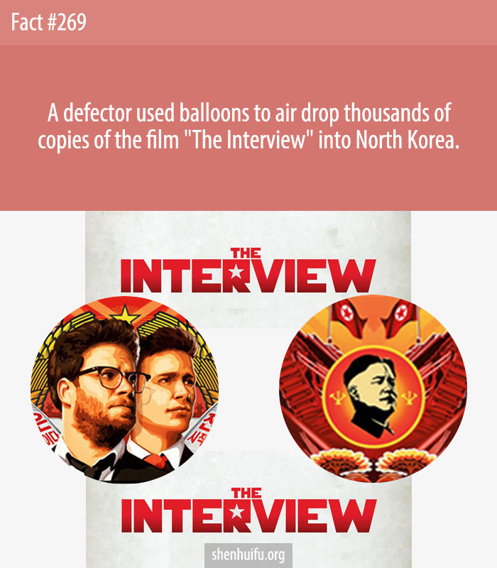 A defector used balloons to air drop thousands of copies of the film 'The Interview' into North Korea.