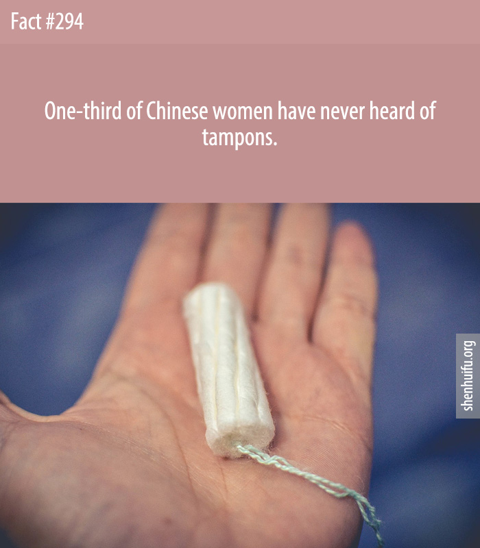 One-third of Chinese women have never heard of tampons.