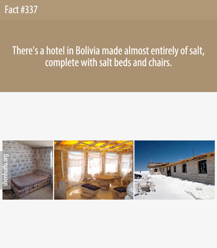 There's a hotel in Bolivia made almost entirely of salt, complete with salt beds and chairs.