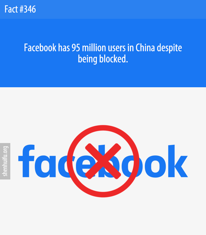 Facebook has 95 million users in China despite being blocked.