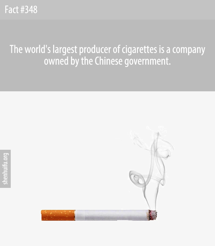 The world's largest producer of cigarettes is a company owned by the Chinese government.
