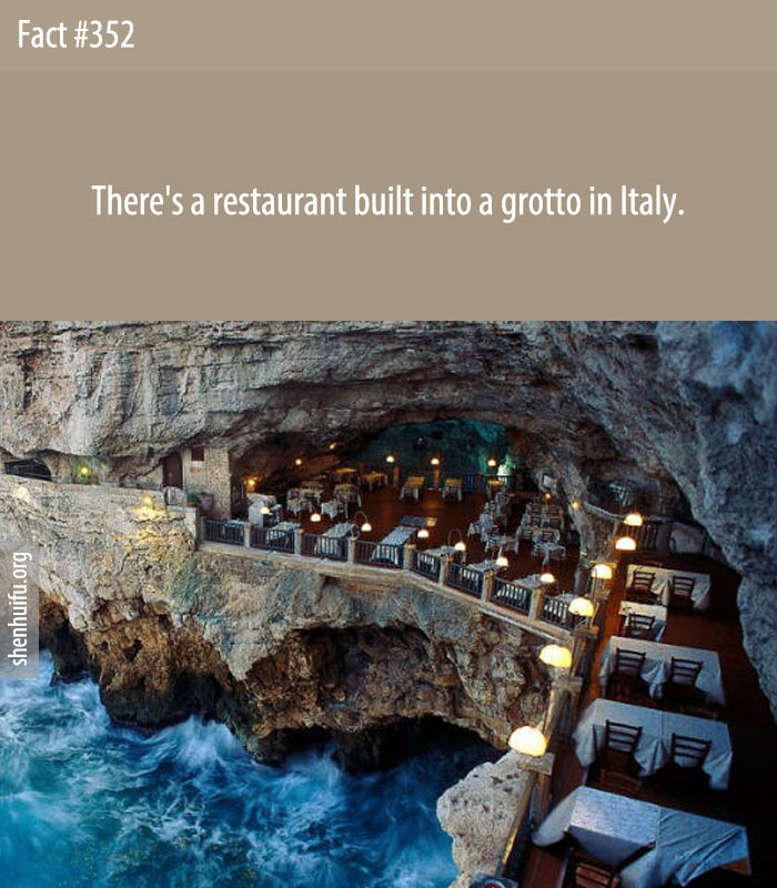 There's a restaurant built into a grotto in Italy.
