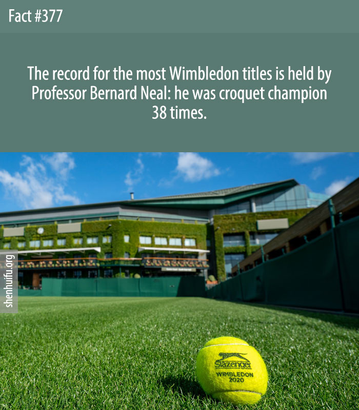The record for the most Wimbledon titles is held by Professor Bernard Neal: he was croquet champion 38 times.
