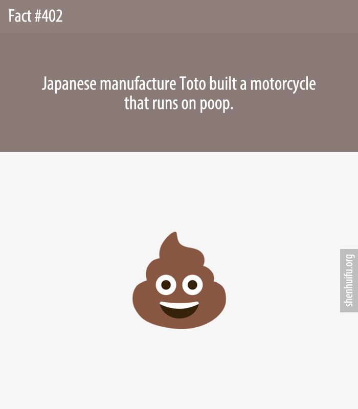 Japanese manufacture Toto built a motorcycle that runs on poop.
