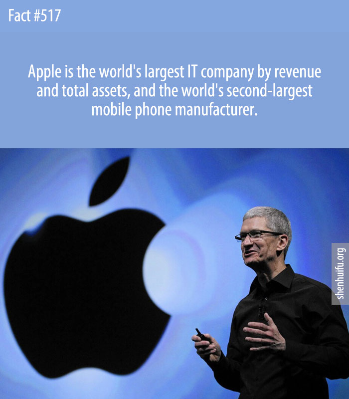 Apple is the world's largest IT company by revenue and total assets, and the world's second-largest mobile phone manufacturer.
