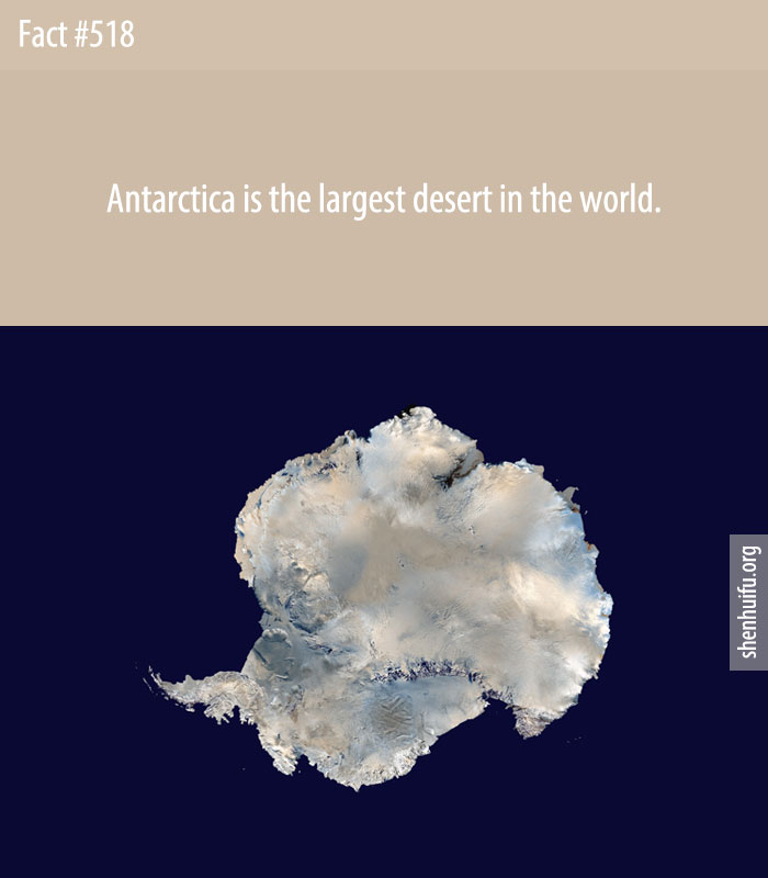 Antarctica is the largest desert in the world.
