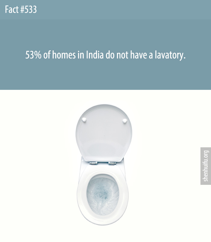 53% of homes in India do not have a lavatory.