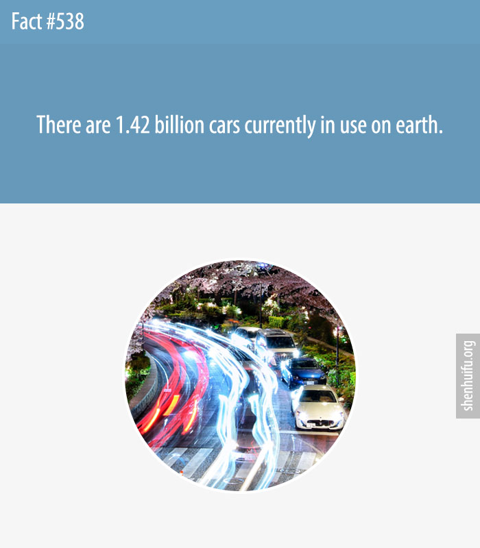 There are 1.42 billion cars currently in use on earth.