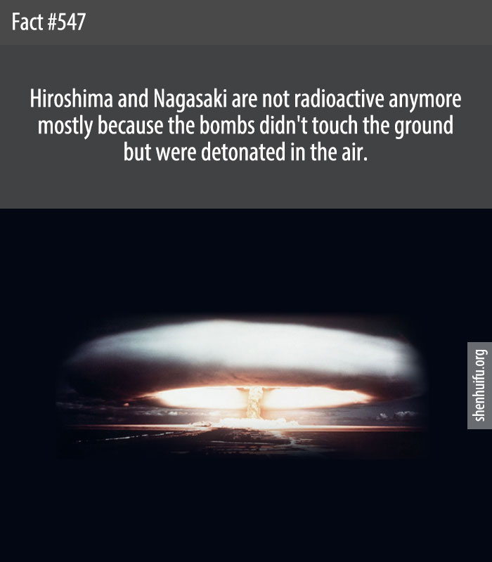 Hiroshima and Nagasaki are not radioactive anymore mostly because the bombs didn't touch the ground but were detonated in the air.