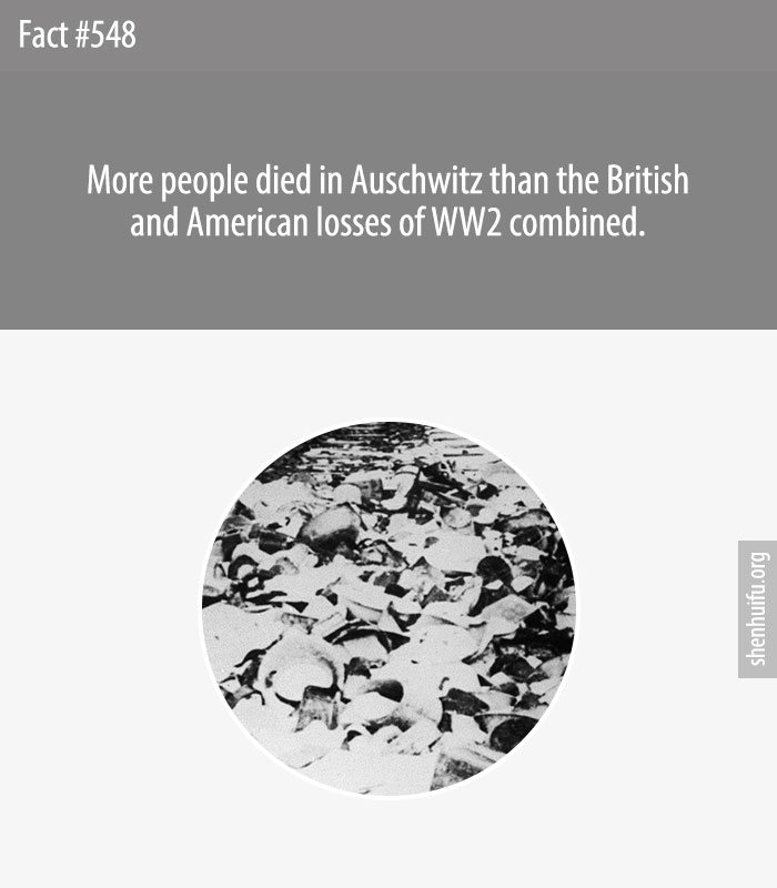 More people died in Auschwitz than the British and American losses of WW2 combined.