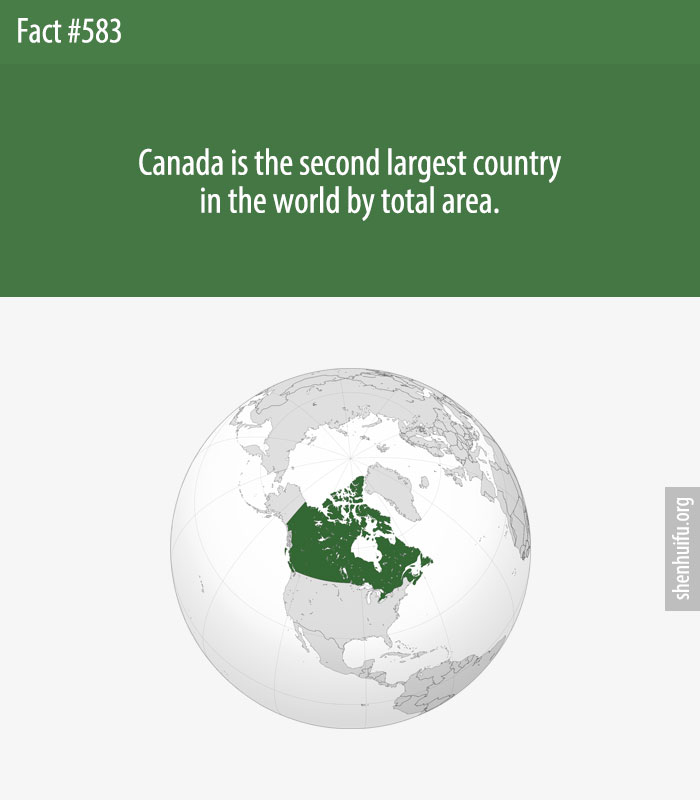 Canada is the second largest country in the world by total area.