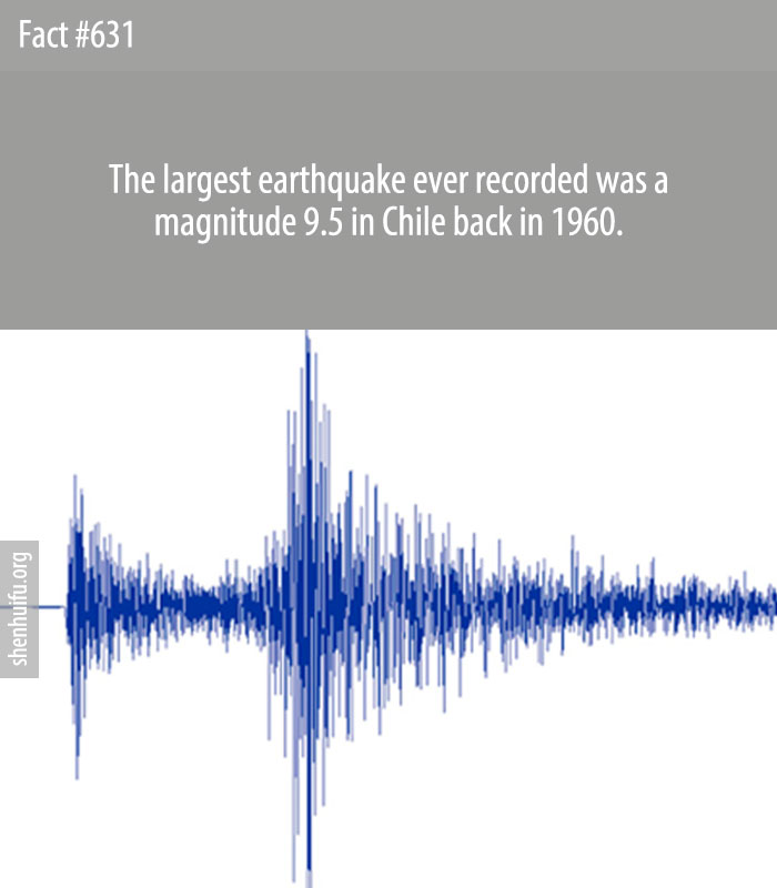The largest earthquake ever recorded was a magnitude 9.5 in Chile back in 1960.