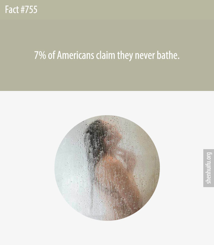 7% of Americans claim they never bathe at all.