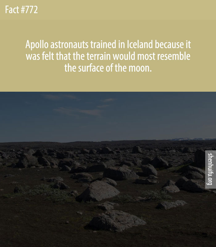Apollo astronauts trained in Iceland because it was felt that the terrain would most resemble the surface of the moon.