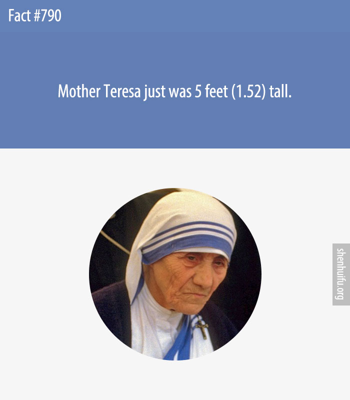 Mother Teresa just was 5 feet (1.52) tall.