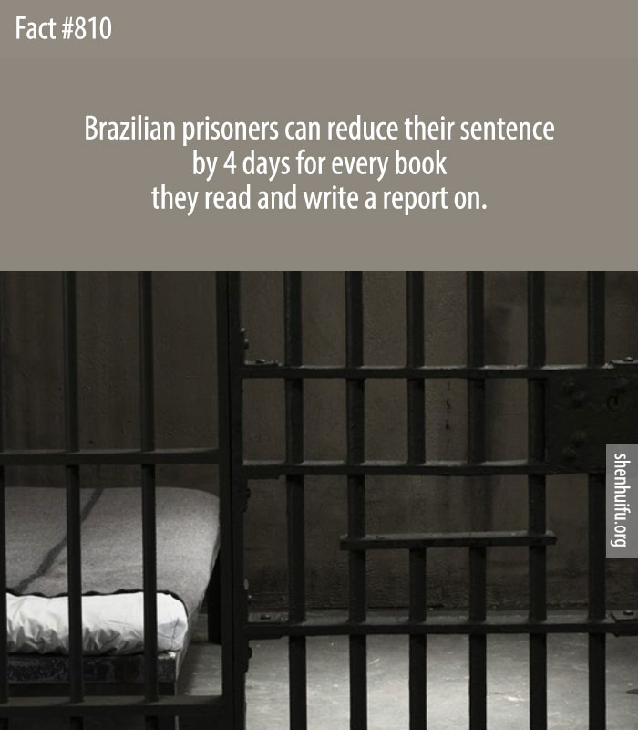 Brazilian prisoners can reduce their sentence by 4 days for every book they read and write a report on.