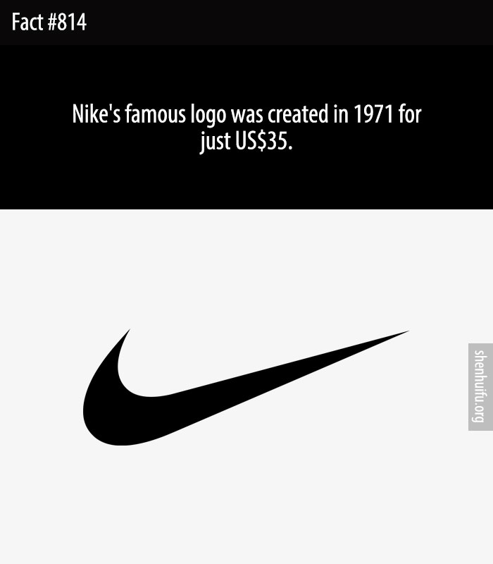 Nike's famous logo was created in 1971 for just US$35.
