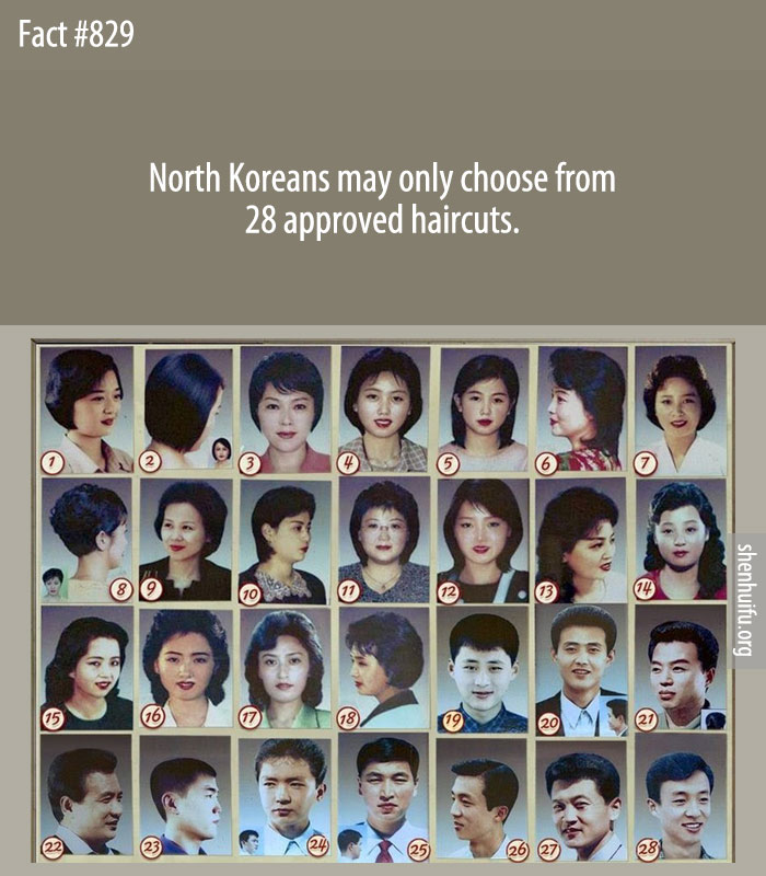 North Koreans may only choose from 28 approved haircuts.