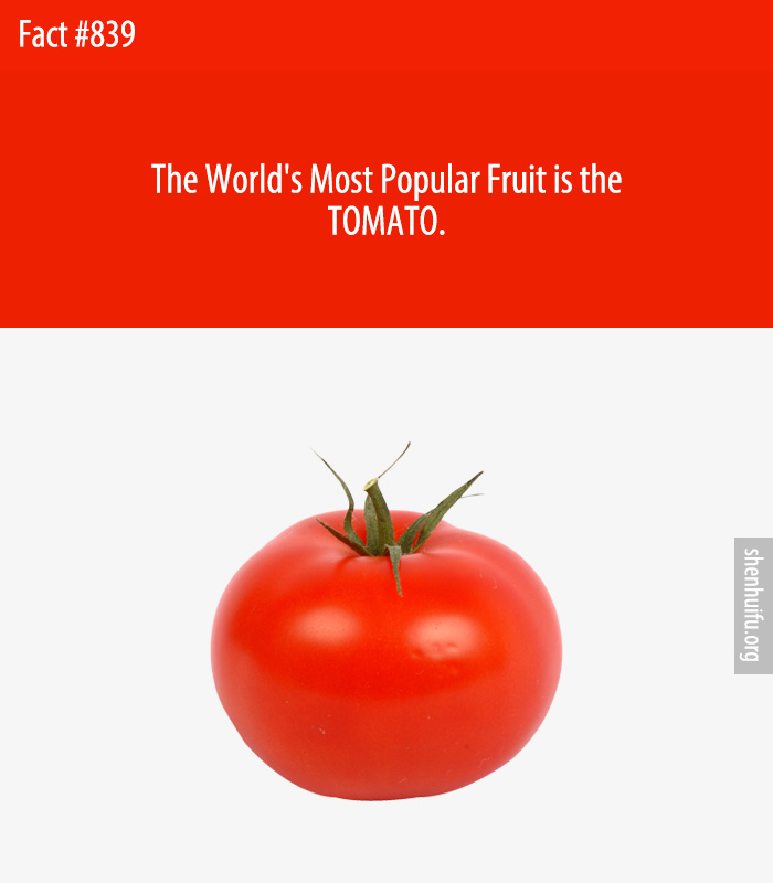 The World's Most Popular Fruit is the TOMATO.