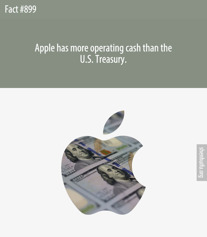 Apple has more operating cash than the U.S. Treasury.