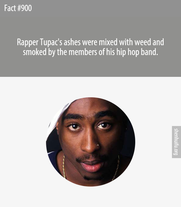 Rapper Tupac's ashes were mixed with weed and smoked by the members of his hip hop band.