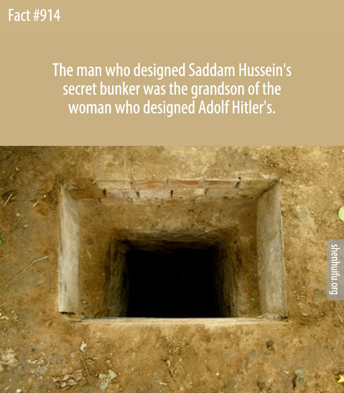 The man who designed Saddam Hussein's secret bunker was the grandson of the woman who designed Adolf Hitler's.