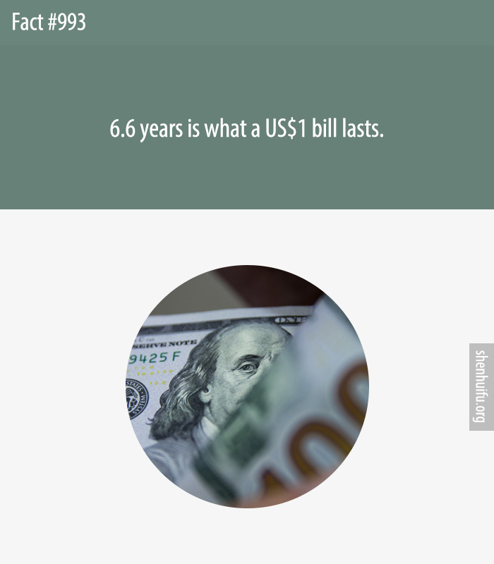 6.6 years is what a US$1 bill lasts.