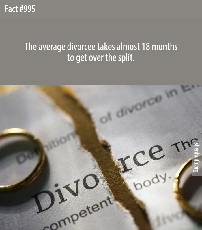 The average divorcee takes almost 18 months to get over the split.