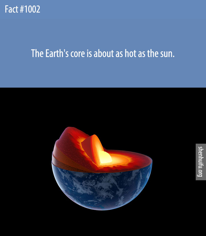 The Earth's core is about as hot as the sun.