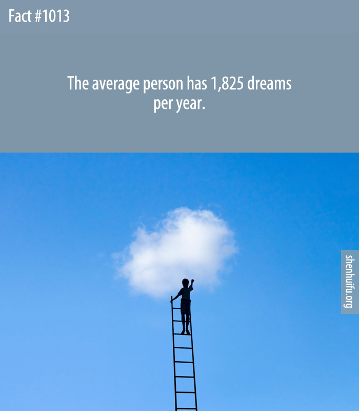 The average person has 1,825 dreams per year.