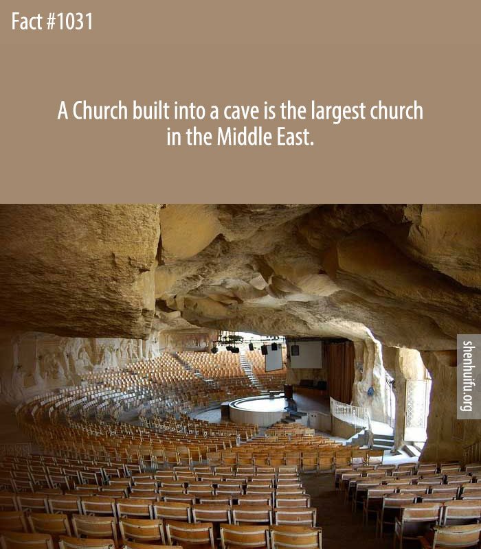A Church built into a cave is the largest church in the Middle East.