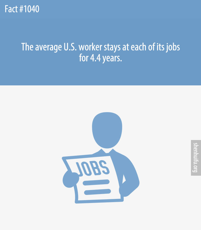 The average U.S. worker stays at each of its jobs for 4.4 years.