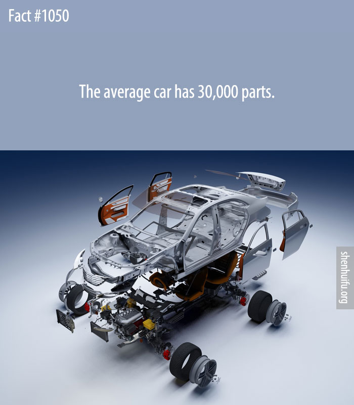 The average car has 30,000 parts.