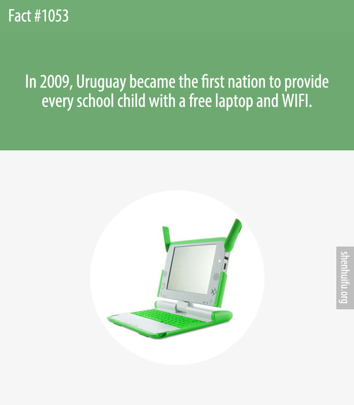 In 2009, Uruguay became the first nation to provide every school child with a free laptop and WIFI.