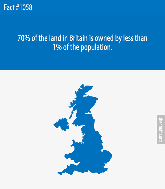 70% of the land in Britain is owned by less than 1% of the population.