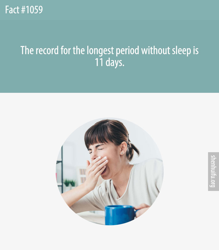 The record for the longest period without sleep is 11 days.