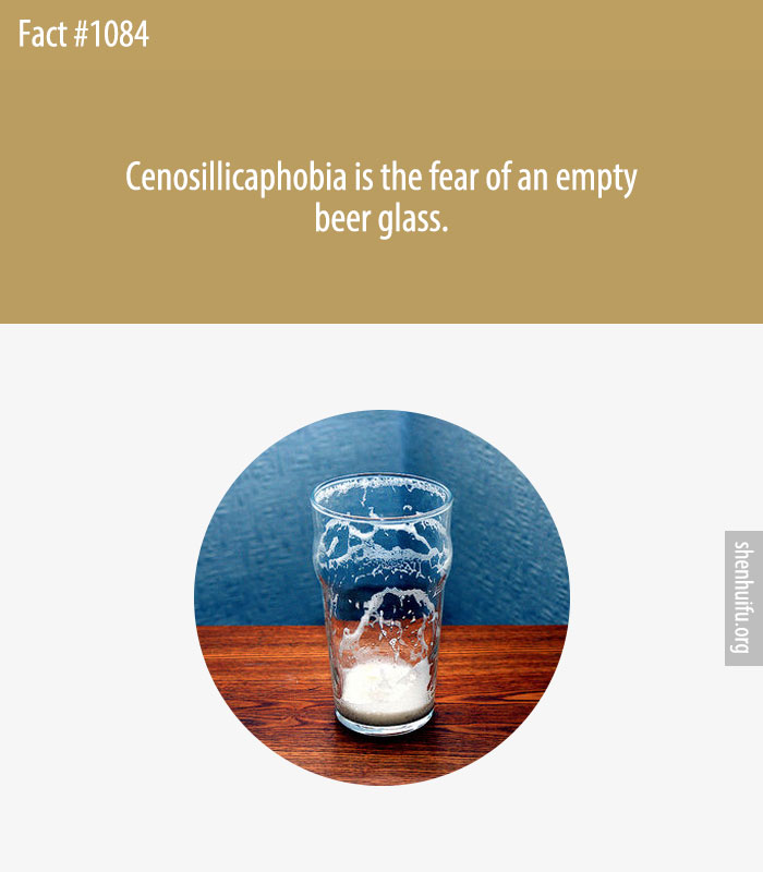Cenosillicaphobia is the fear of an empty beer glass.