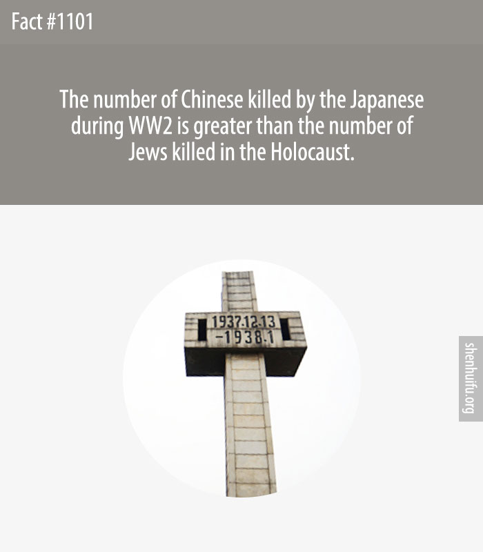 The number of Chinese killed by the Japanese during WW2 is greater than the number of Jews killed in the Holocaust.