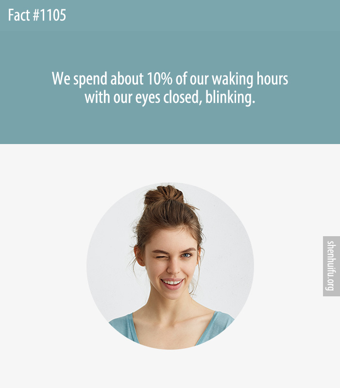 We spend about 10% of our waking hours with our eyes closed, blinking.