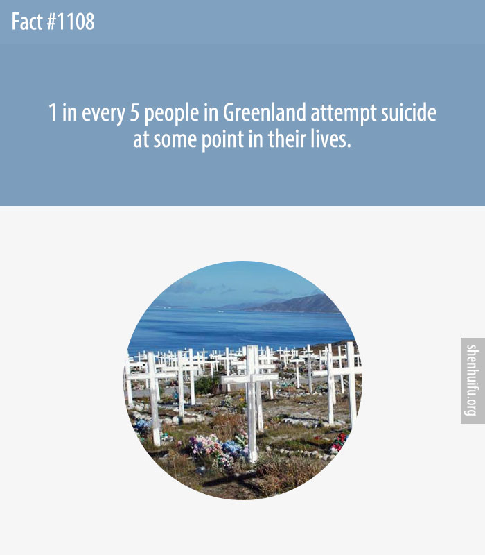 1 in every 5 people in Greenland attempt suicide at some point in their lives.