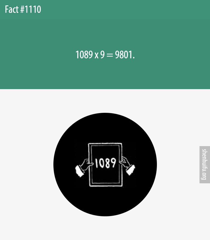 1089 x 9 = 9801.