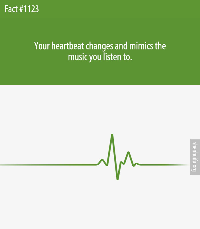 Your heartbeat changes and mimics the music you listen to.