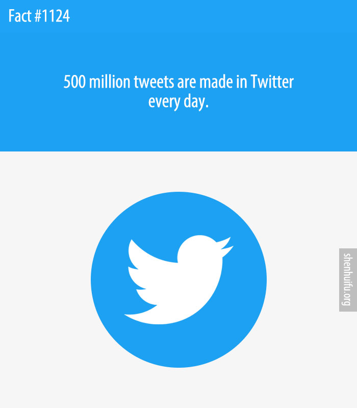 500 million tweets are made in Twitter every day.