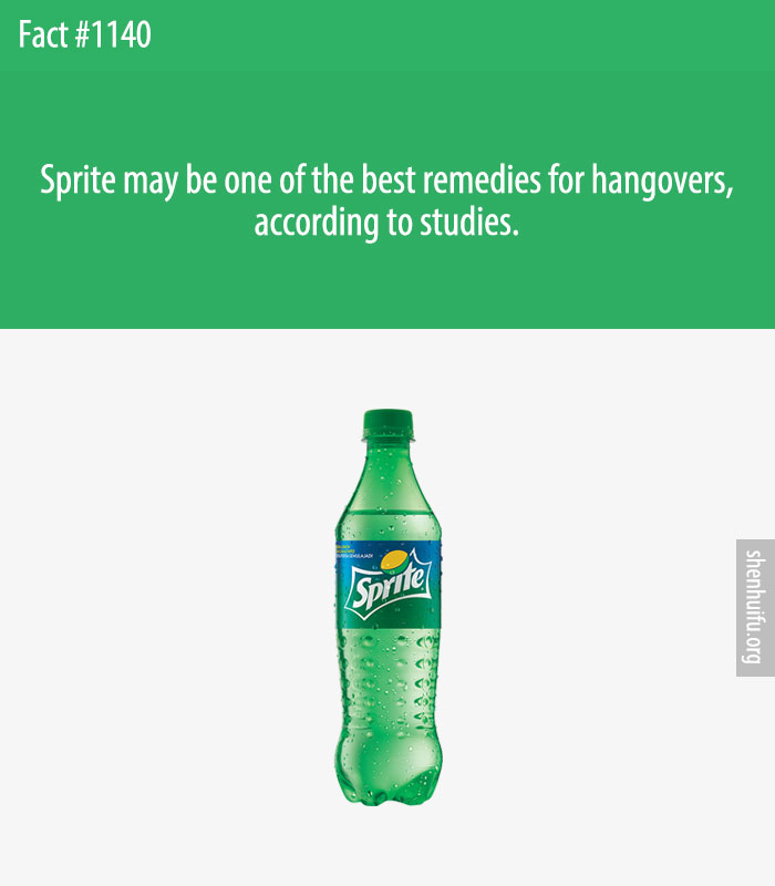 Sprite may be one of the best remedies for hangovers, according to studies.