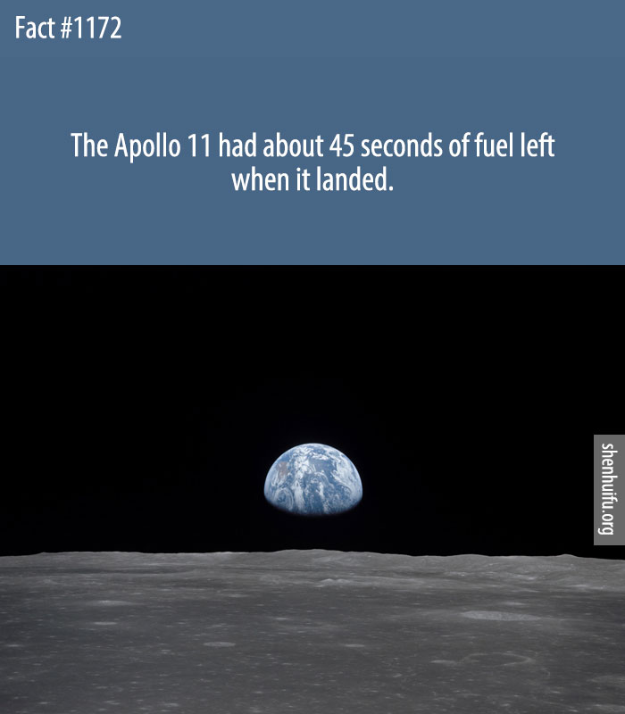 The Apollo 11 had about 45 seconds of fuel left when it landed.