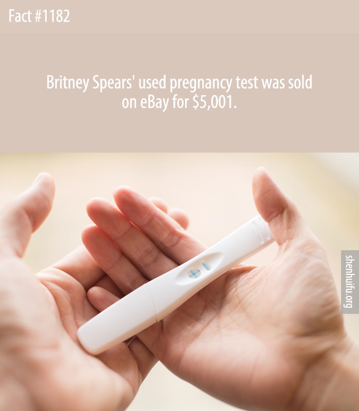 Britney Spears' used pregnancy test was sold on eBay for $5,001.