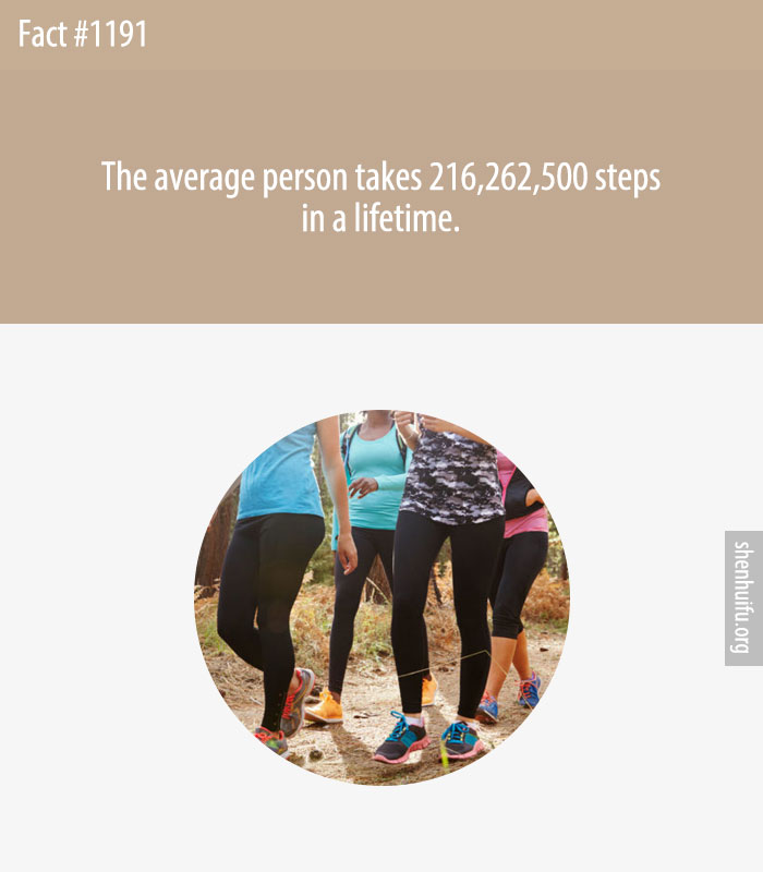 The average person takes 216,262,500 steps in a lifetime.