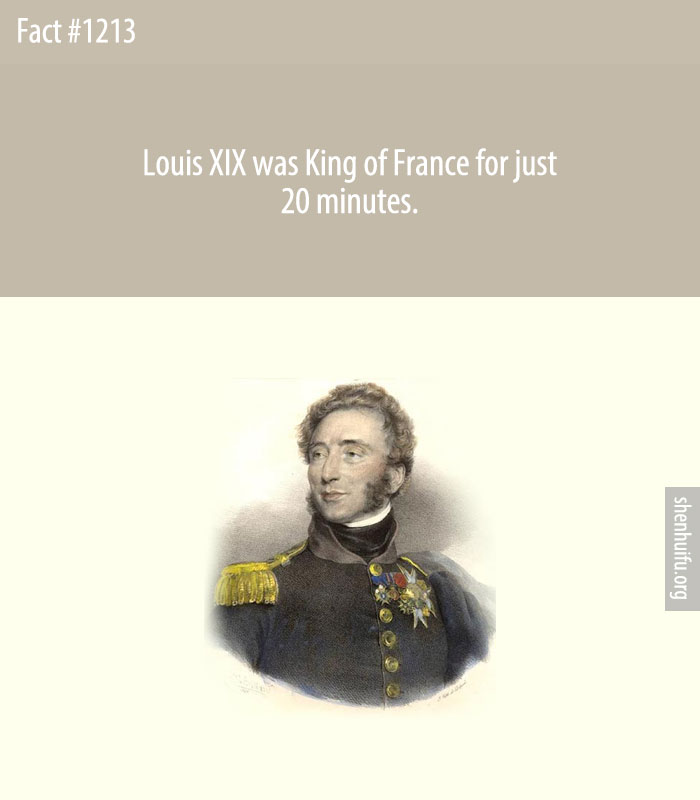 Louis XIX was King of France for just 20 minutes.